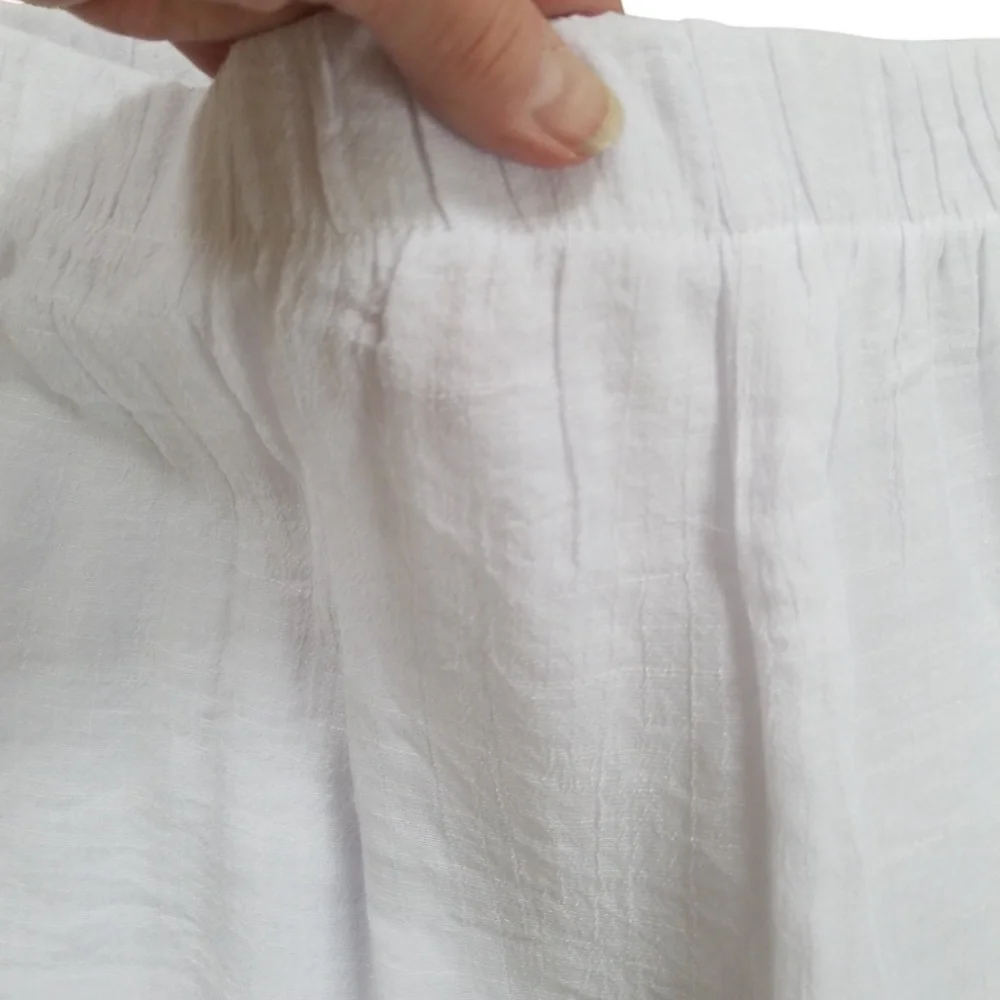 Creation Women's White Resortwear Boho Layered Pants‎ Size XLarge